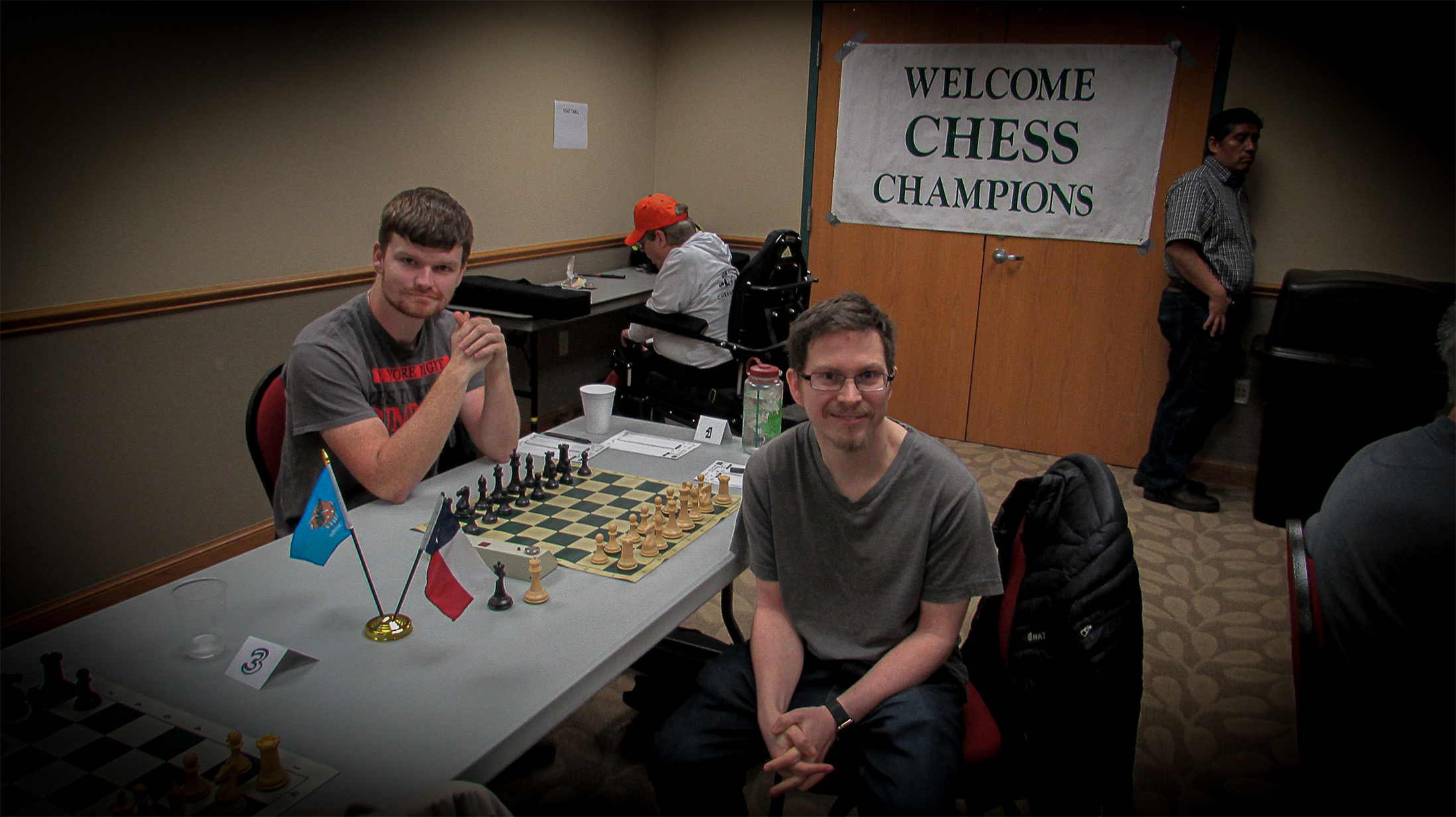 Chess Expert Logan Zachare (left) and US Chess Original Life Master Austen Green are ready to do their part and make RRSO XVII the best ever.  Photo by Mike Tubbs.